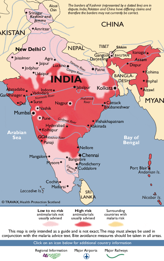 Indien Malaria Map